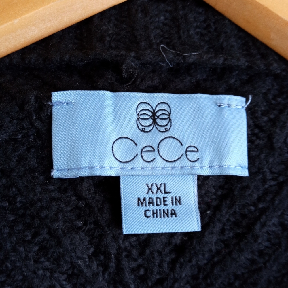 Cece XXL Black Fuzzy Sleeves Knit Sweater - Picture 3 of 13
